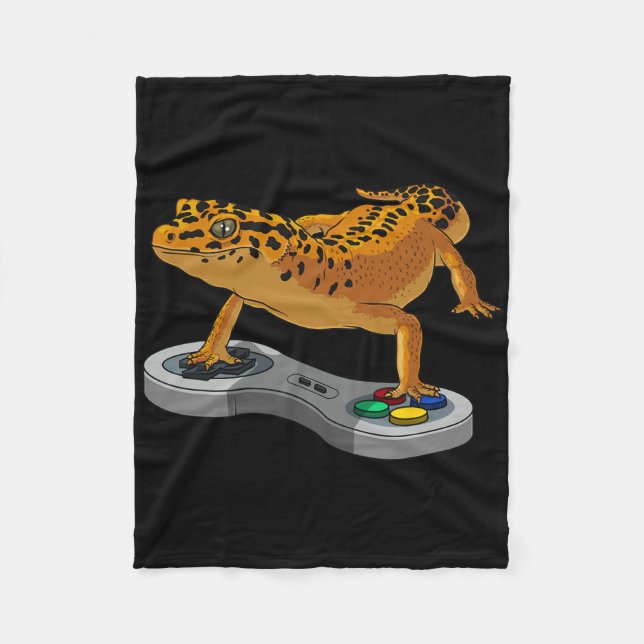Funny Leopard Gecko Bearded Dragon Gift Kids Cool  Fleece Blanket (Front)