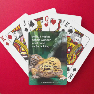 Funny Leopard Gecko Smiles for the Paparazzi Playing Cards