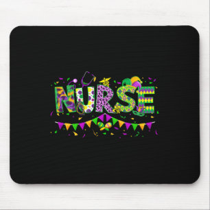 Funny Leopard Mardi Gras Nurse Nursing School Appa Mouse Pad