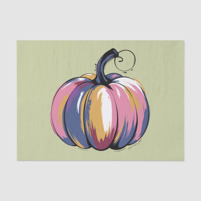 Funny Leopard Pumpkin Halloween Fall  Tissue Paper (Front)