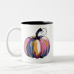 Funny Leopard Pumpkin Halloween Fall Two-Tone Coffee Mug
