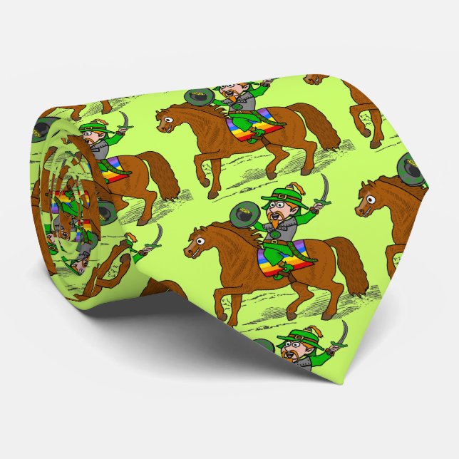Funny Lepre Khan St Patrick's Day Leprechaun Humou Tie (Rolled)