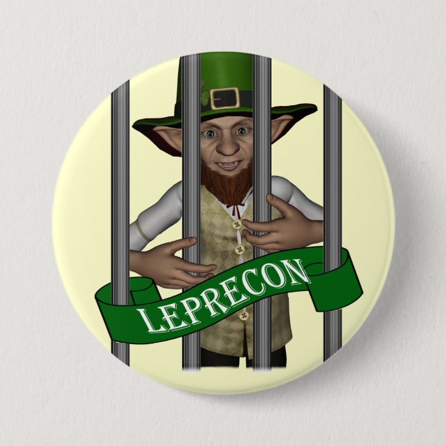 Funny leprechaun 3 inch round button (Front)
