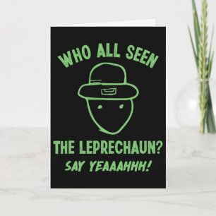 Funny Leprechaun Amateur Sketch Meme Irish St Patr Card