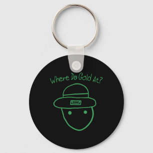 Funny Leprechaun Amateur Sketch Meme Irish St Patr Keychain