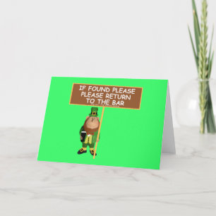 Funny leprechaun card