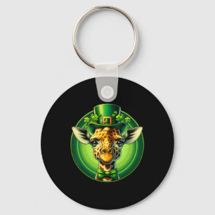 Funny Leprechaun Giraffe St Patricks Day Kids Men Keychain