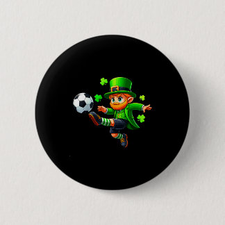 Funny Leprechaun Irish Soccer St Patricks Men Boy 2 Inch Round Button