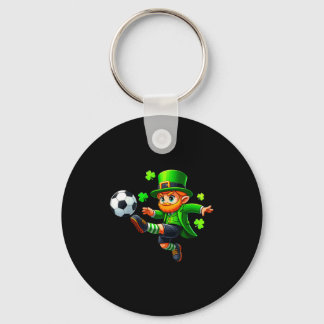 Funny Leprechaun Irish Soccer St Patricks Men Boy Keychain