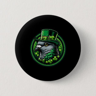 Funny Leprechaun Pigeon St Patricks Day Kids Men W 2 Inch Round Button