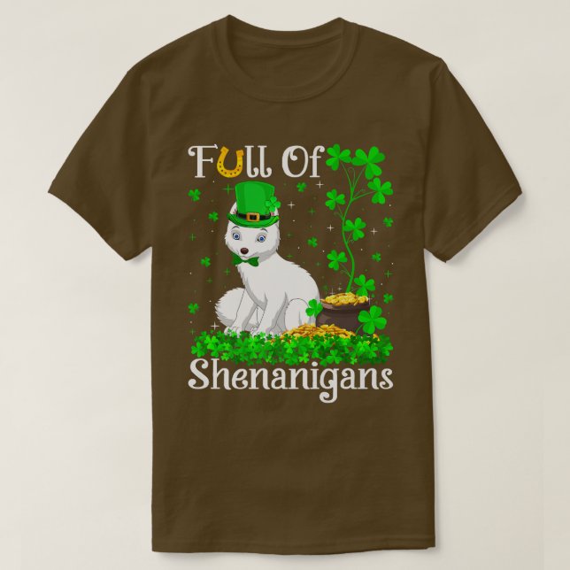 Funny Leprechaun Shamrock Leaf Arctic Fo St  T-Shirt (Design Front)