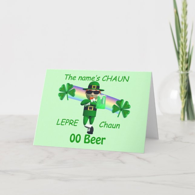 Funny Leprechaun Spy Card (Front)