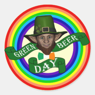 Funny leprechaun St Patrick's day Classic Round Sticker