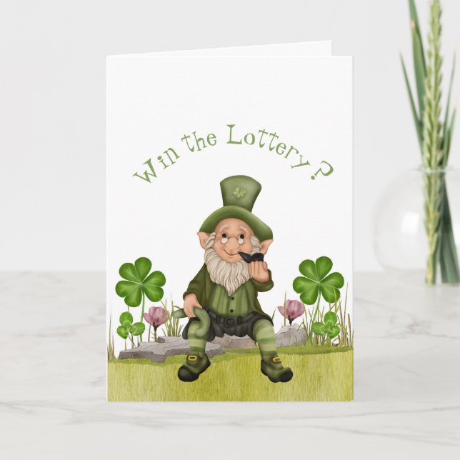 Funny Leprechaun St. Patrick's Day Greeting Card (Front)