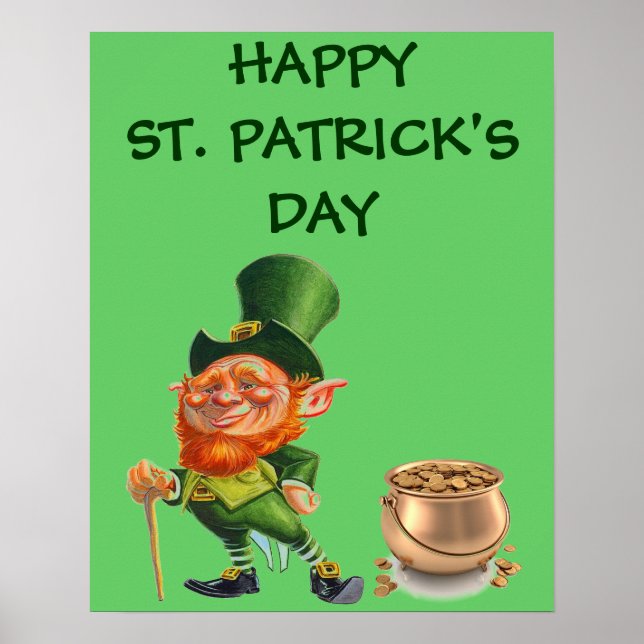FUNNY LEPRECHAUN, ST. PATRICK'S DAY poster (Front)
