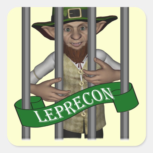Funny  leprechaun St Patrick's day Square Sticker (Front)