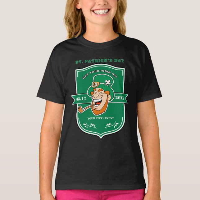 Funny Leprechaun St. Patrick's Day  T-Shirt (Front)
