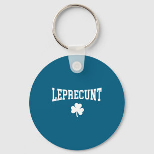 Funny leprecunt irish st patricks day shamrock keychain