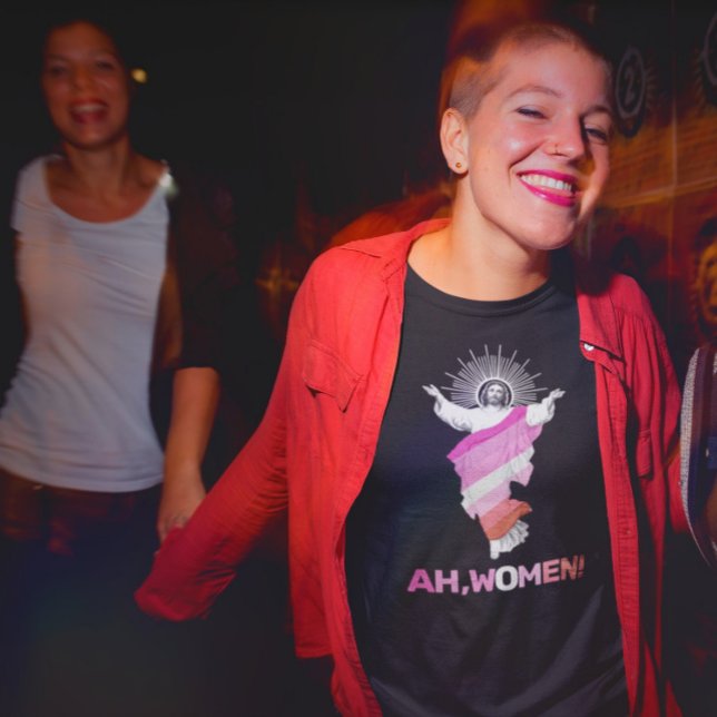 Funny Lesbian Pride AH, WOMEN! T-Shirt (Creator Uploaded)
