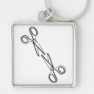 Funny Lesbian Two Scissors Sapphic  Keychain