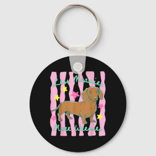 Funny Less Meanies More Weenies Tie Dye Dachshund Keychain
