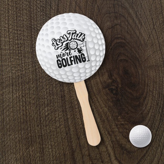 Funny Less Talk More Golfing Typography Hand Fan (Creator Uploaded)