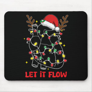 Funny Let It Flow Anatomy Heart Cardiac Nurse Sant Mouse Pad