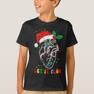 Funny Let It Flow Anatomy Heart Cardiac Nurse Sant T-Shirt
