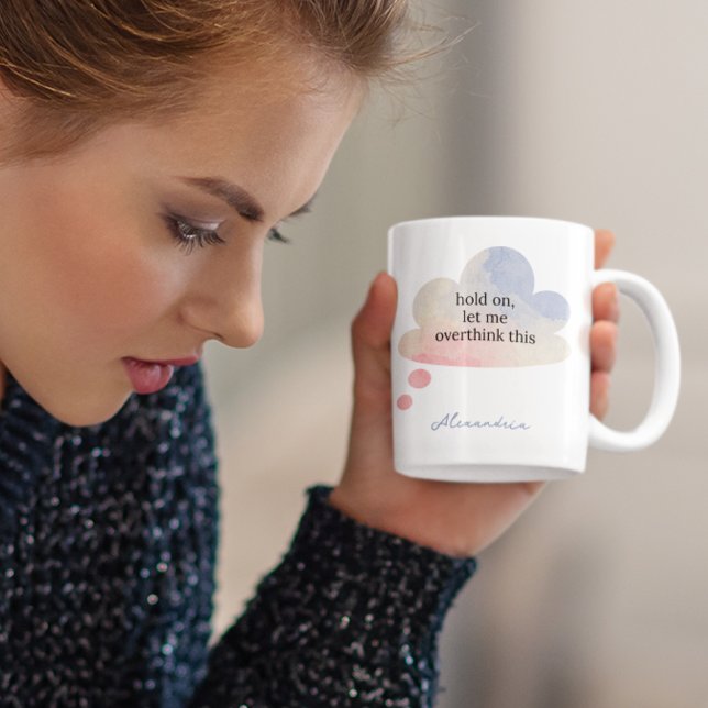 Funny Let Me Overthink This Pastel Cloud Coffee Mug (Creator Uploaded)
