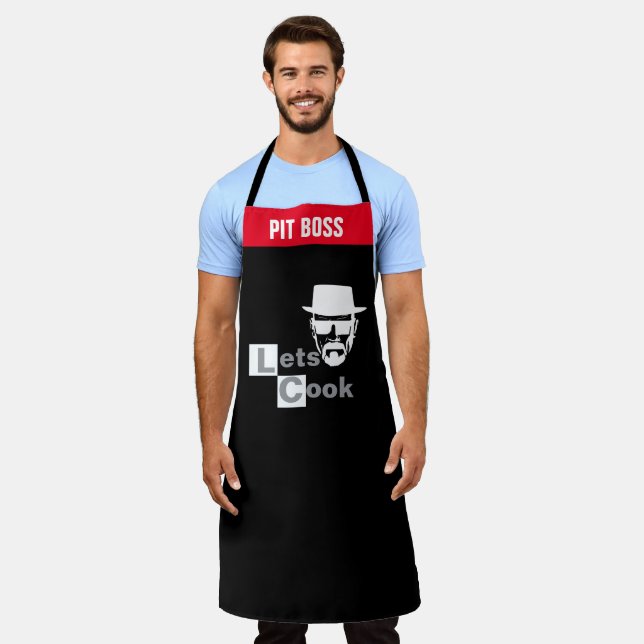 Funny Lets' Cook Personalize Chef Attitude Grill  Apron (Worn)
