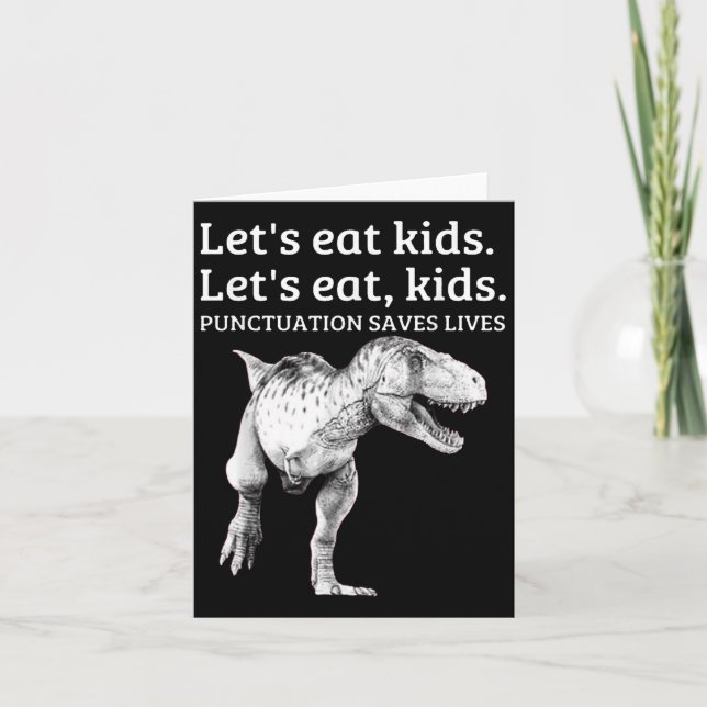 Funny Lets Eat Kids Punctuation Saves Lives Gramma Card (Front)