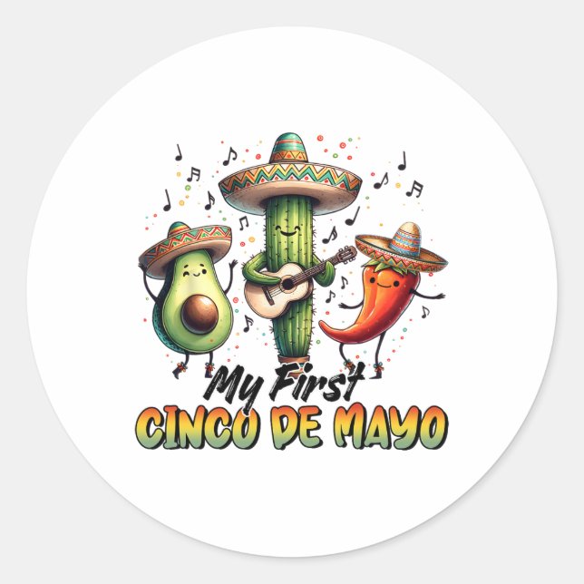 Funny Let's Fiesta Squad Family Matching Cinco De  Classic Round Sticker (Front)