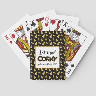 Funny "Let's Get Corny" Fall Candy Corn Halloween Playing Cards