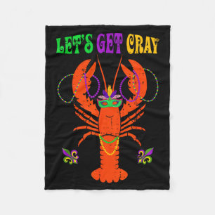 Funny Lets Get Cray Crawfish - New Orleans Funny M Fleece Blanket