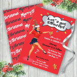 Funny Let's Get Elfed Up Christmas Cocktail Party Invitation<br><div class="desc">This Christmas the tree isn't the only thing getting lit this year! Let's get Elfed Up! Funny invitation with a women holding a cocktail and a gingerbread man cookie wearing a crazy christmas hat with fun retro fonts. Great for a cookie exchange swap, bridal shower, girls night out or Cocktail...</div>