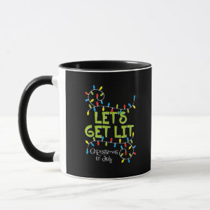 Funny Let's Get Lit Christmas Lights Mug