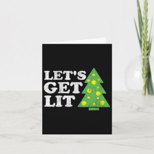 Funny Lets Get Lit Christmas Tree Retro Ugly Party Card