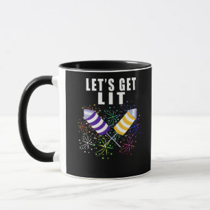 Funny Let's Get Lit - Independence Pun Classic Mug