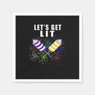 Funny Let's Get Lit - Independence Pun Classic Napkin