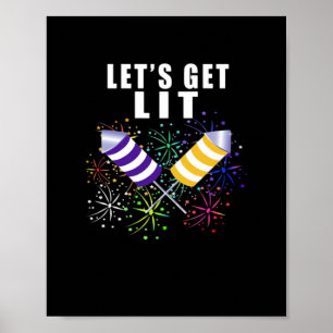 Funny Let's Get Lit - Independence Pun Classic Poster