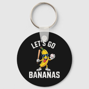 Funny Lets Go Bananas Cute Banana Fruit Lover Game Keychain