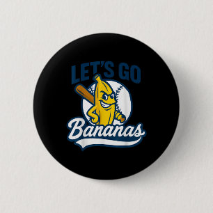 Funny Lets Go Bananas Cute Banana Fruits Lover Ban 2 Inch Round Button