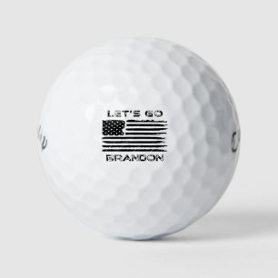 Funny Let's Go Brandon Biden Distressed Flag Golf Balls