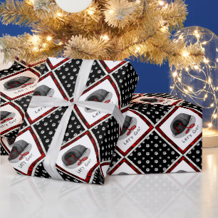 Funny Let's Go! for a Walk Pekingese Dog (black) Wrapping Paper