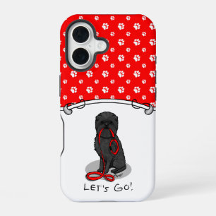 Funny Let's Go! Walk Affenpinscher (Black Natural) iPhone 16 Case