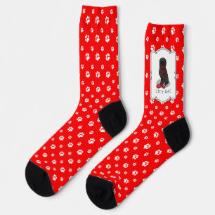 Funny Let's Go! Walk Affenpinscher (Black Natural) Socks