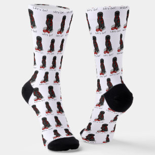 Funny Let's Go! Walk Affenpinscher (Black Natural) Socks
