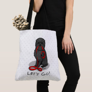 Funny Let's Go! Walk Affenpinscher (Black Natural) Tote Bag