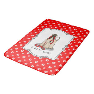 Funny Let's Go! Walk Afghan Hound (Cream) Bath Mat