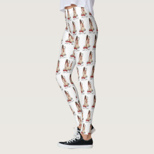 Funny Let's Go! Walk Afghan Hound (Cream) Leggings